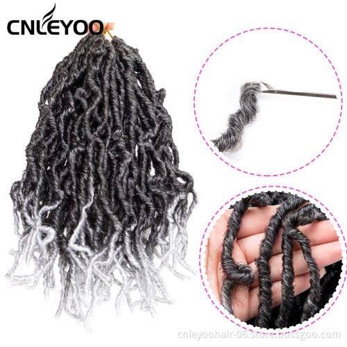 Factory 10 Inch 24 Roots New Faux Loc Crochet Braids Short Nu Locs Crochet Hair For Women